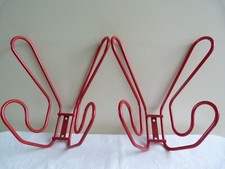 Paire de  patères porte-manteaux muraux métal rouge IKEA