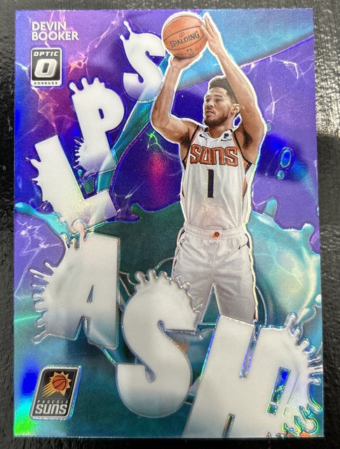 Devin Booker 2020-21 Donruss Optic Splash Purple Holo Insert #12 Phoenix Suns
