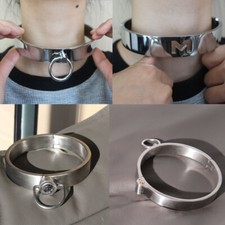Stainless Steel/Metal Lockable Slave Neck Collar Choker Bondage Restraint BDSM