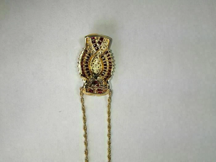 14k Yellow Gold Over 2.90Ct Ruby & Diamond Women's Pendant 18" Chain Necklace - Image 4 of 4