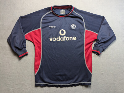 Umbro Manchester United 2000 2001 Third Jersey Blue Football Shirt
