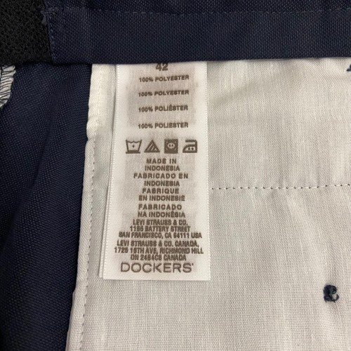 Dockers Men's Navy Microfiber Shorts Classic Fit Flat Front Permanent Crease W42 - Picture 7 of 9