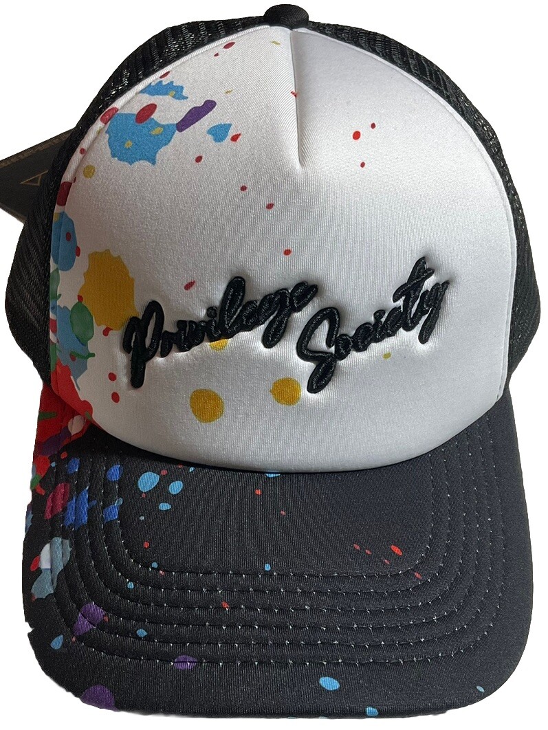 Privilege Society Paint Splash Trucker Snap Back Adjustable Mesh Back Hat