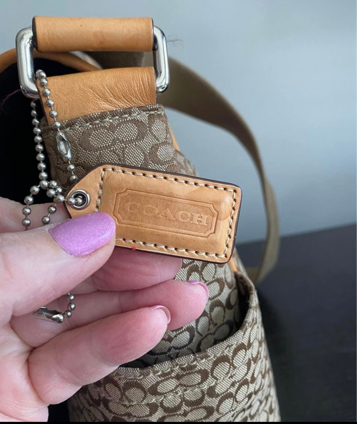 Coach Brown Leather Diaper/Messenger Bag Gem