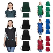 3 Pack Unisex Cobbler Apron, Art Smock Working Uniform with 2 Deep Pockets