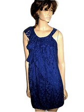 T-BAG LOS ANGELES ROYAL BLUE RUFFLE LACE MINI DRESS SIZE M