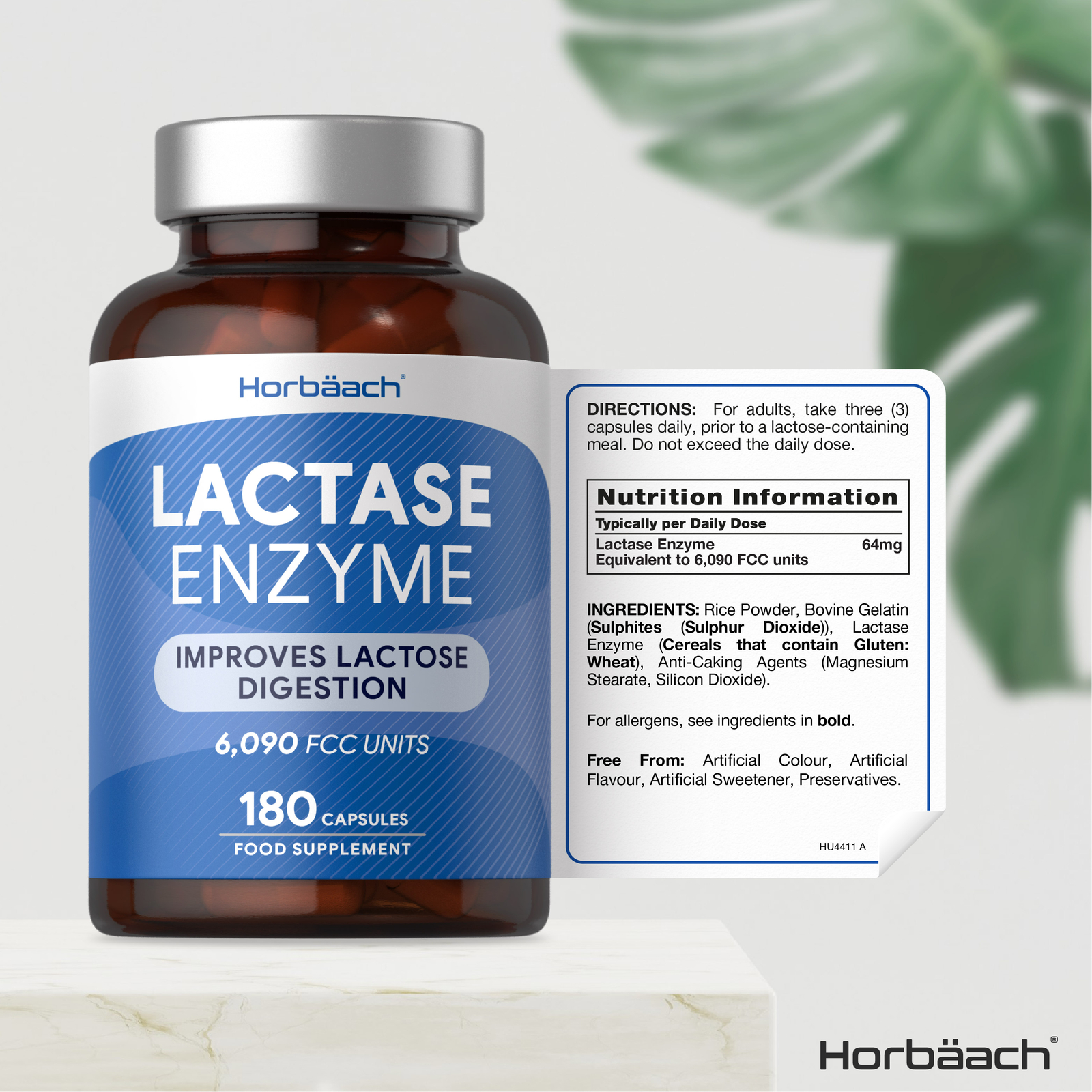 Lactase Enzyme 6,090 FCC Units 180 Capsules By Horbaach eBay