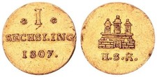 Amburgo 1/3 Duca 1807 Taglio D'Oro Dal Timbro Sechsling SS-VZ 121297