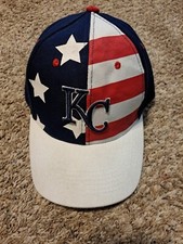 KC Kansas City Royals USA Flag Patriotic Snapback Baseball Hat Cap