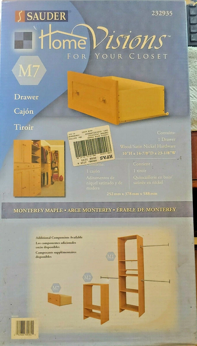 Sauder Home Visions Closet Drawer Kit M7 Monterey Maple 403550 NOS
