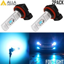 Alla Lighting Ul Aluminum Bright Blue Led H8 Driving Fog Light Bulb Lamp 8000k