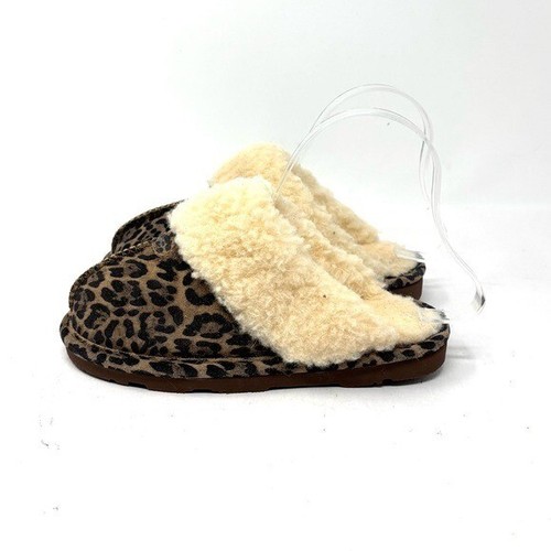 BearPaw Leopard Wildleder Pantoletten Jugend Größe 2