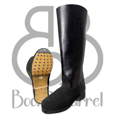 Handmade M39 German Jack Boot With Hobnails And Iron Heel, Military Boot, Black