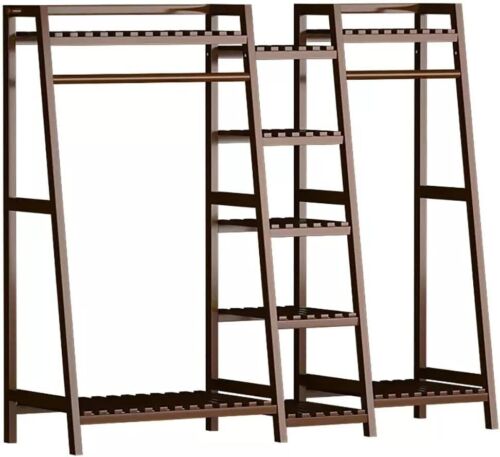 Kleiderschrank Kleiderstangen Kleiderständer Garderobenständer Bambus Schrank - Bild 16 von 23