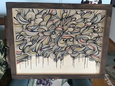 Kef! Simon Rohlen, original on wood, framed in wood, with COA