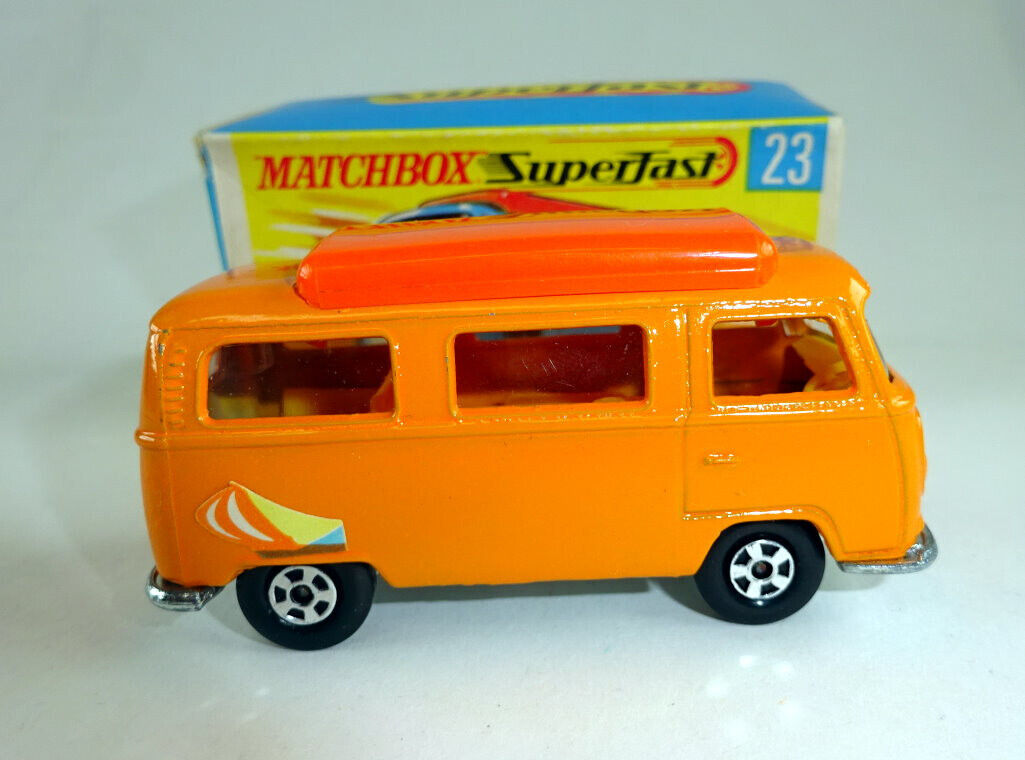 『3年保証』 Matchbox Superfast No. 23 VW Camper orange with rare ORANGE ミニカー