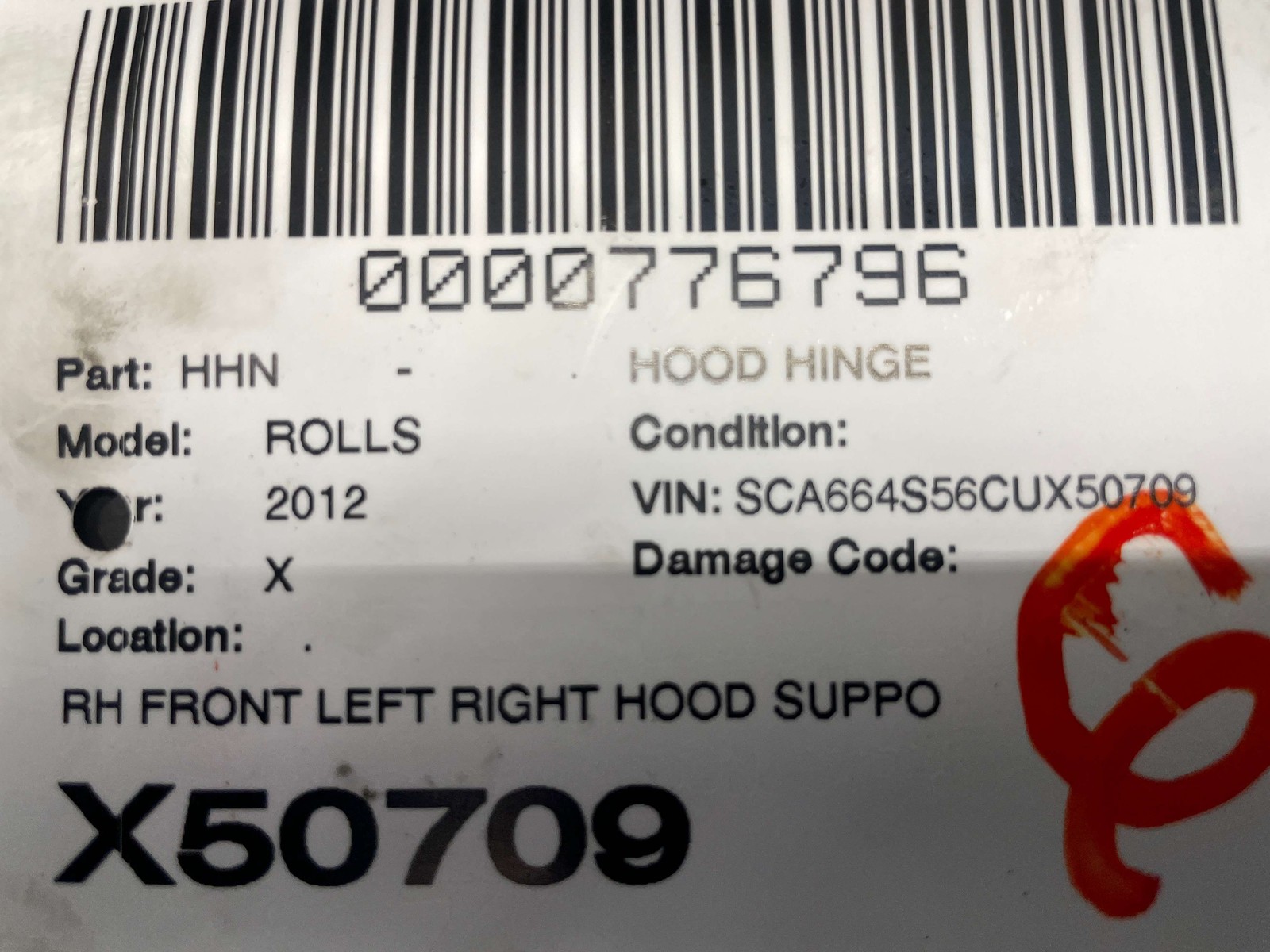 Rolls-Royce Ghost 2009-2014 Front Right Hinge brackets Set