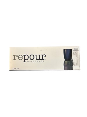 Repour Wine Saver Wine Preserver and Stopper Removes Oxygen Keeping 10 pcs NEW