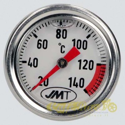 Motorölthermometer verchromt / weißer Boden Gewinde Ø 20 x 1,5 mm