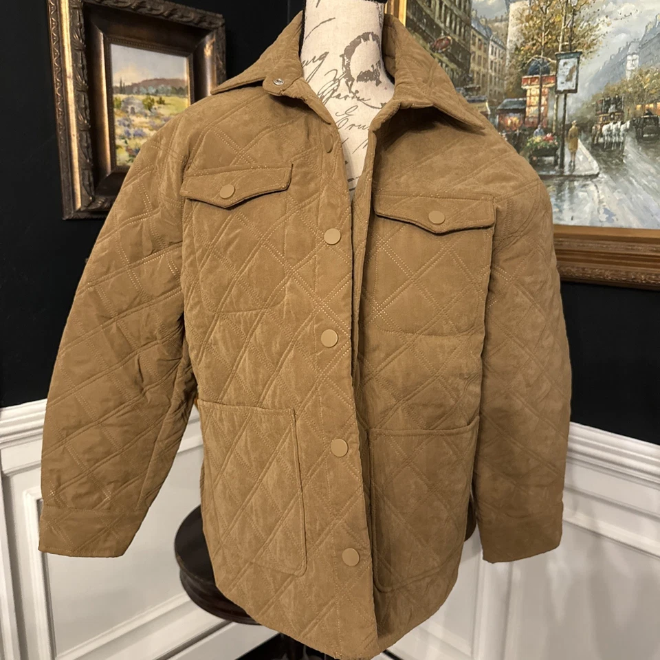 Gianni Bini Brown Stone Quilted Lightweight Jacket Equestrian Size Small NWT - Image 2 of 4