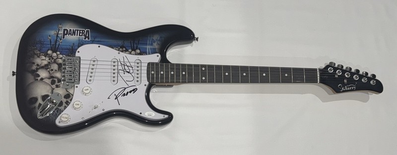 PANTERA SIGNED SKULL ELECTRIC GUITAR PHIL ANSELMO REX BROWN JSA COA
