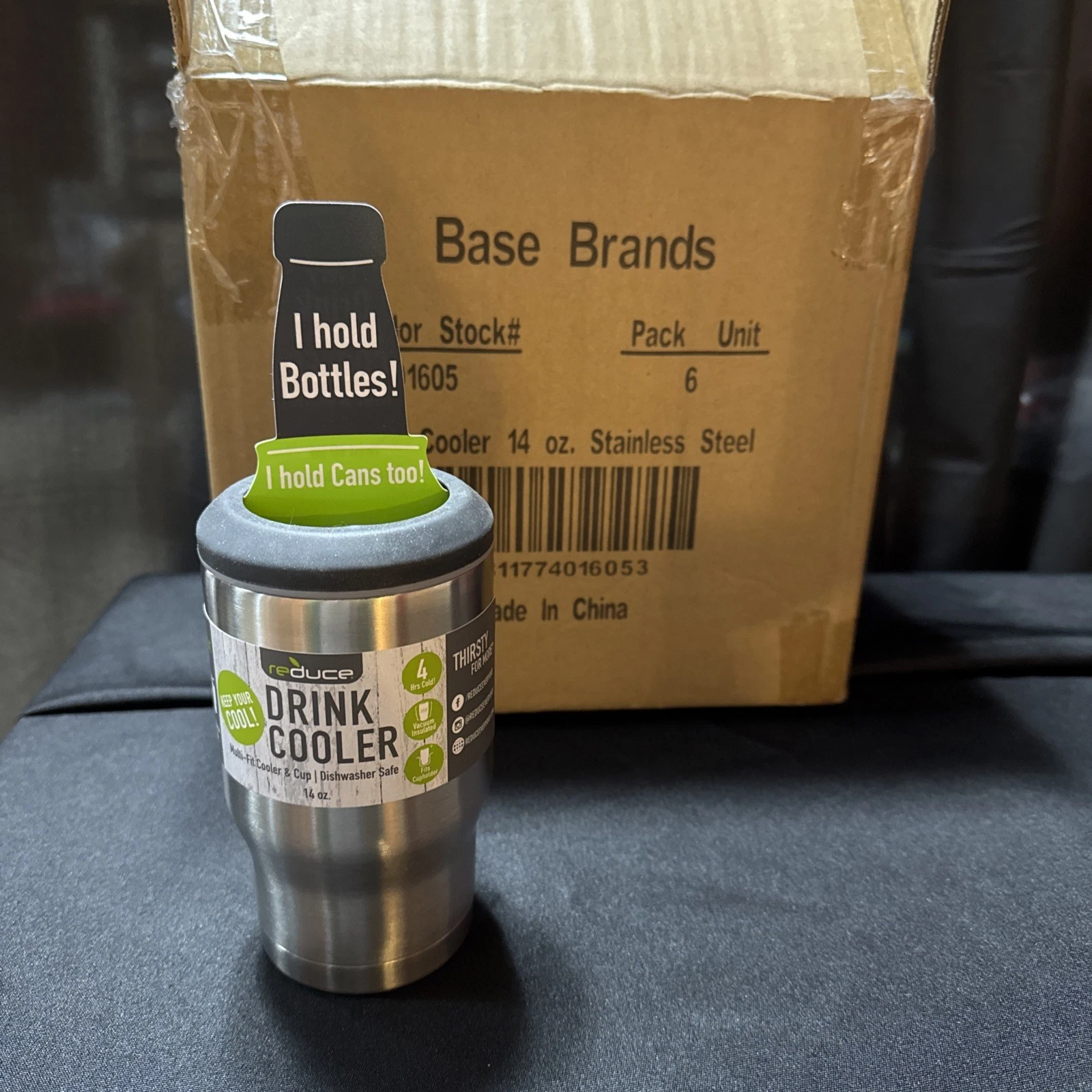 Box of 6 Reduce 14oz Drink Cooler 4-in- 1 Multi-Use