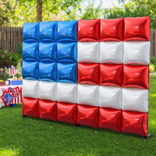 4Th of July Decorations Red White and Blue Balloons, 30PCS Double Sided Square F