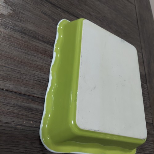Ovenware baking Serving dish Green W/ fluted edge - Unbranded 10.5" x 8.5" - Picture 9 of 10