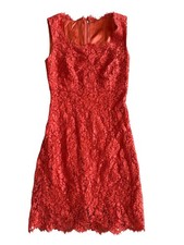 DOLCE & GABBANA Orange Lace Cocktail Dress Size IT 36