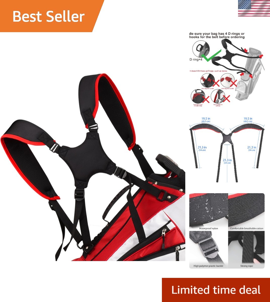 Bag Strap &ndash; Adjustable & Padded For All Golfers