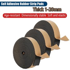 Self Adhesive Rubber Strip Pads Adhesive Backed Solid Seals Gasket Thick 1-20mm