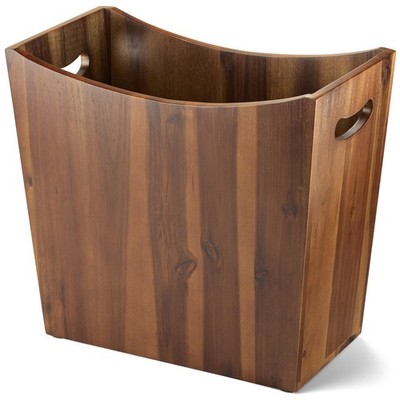 s Rectangular Wastebaskets - Acacia Wood Waste Basket with 3 Gallon Walnut