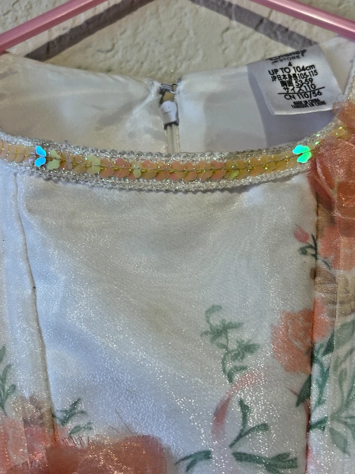 Disney Store Belle Beauty & The Beast Princess Wedding Dress Sz 4 Play Halloween - Image 3 of 4