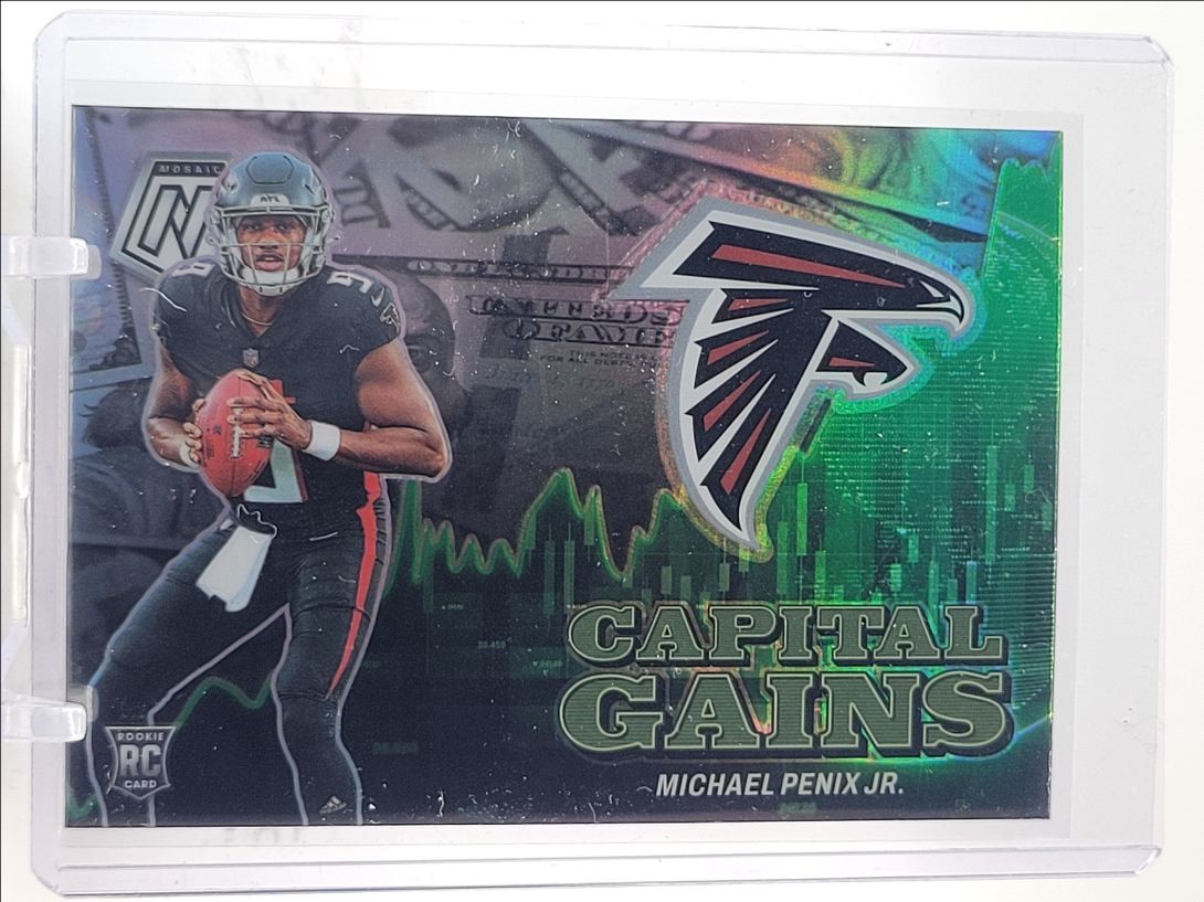 MICHAEL PENIX JR. 2024 MOSAIC ROOKIE CAPITAL GAINS SILVER PRIZM RC Q3387