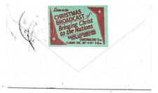 QSL Radio Luxembourg 1293 kcs Bringing Christ to Nations Label 1954 Cover DX SWL
