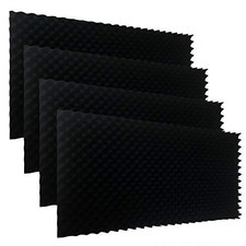 4PACK 48 "X 24 "X 2" Black Acoustic Panels Studio Soundproofing Foam Wedge Ti...
