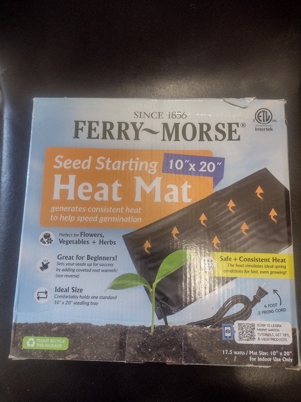 *NIB* Ferry Morse Seed Starting Heat Mat- 10" x 20" 17.5W 6 Foot Cord #1