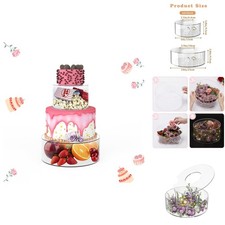SOVQUEST 6 10 Inch 2-Pack Clear Round Acrylic Cake Stand For Party