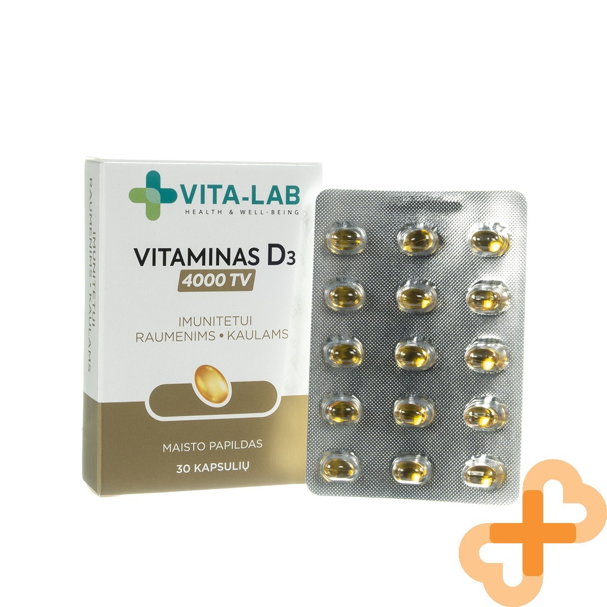 VITA-LAB Vitamin D3 4000IU 30 Capsules Immunity Support Muscle Health Bones