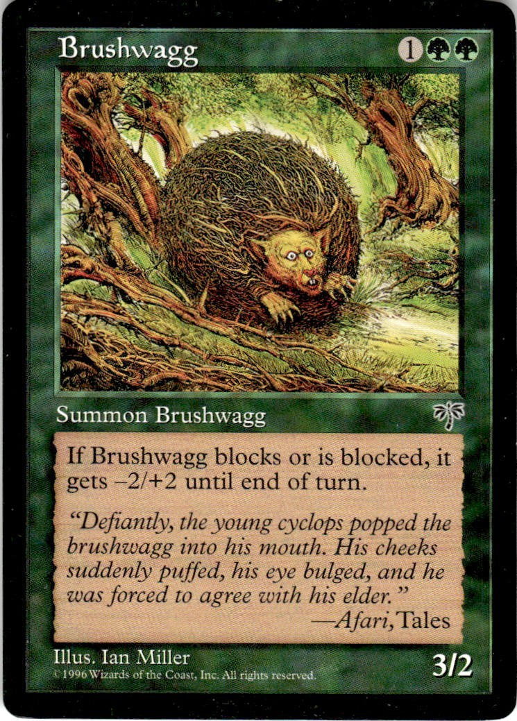 1996 Mirage Magic The Gathering Brushwagg LP
