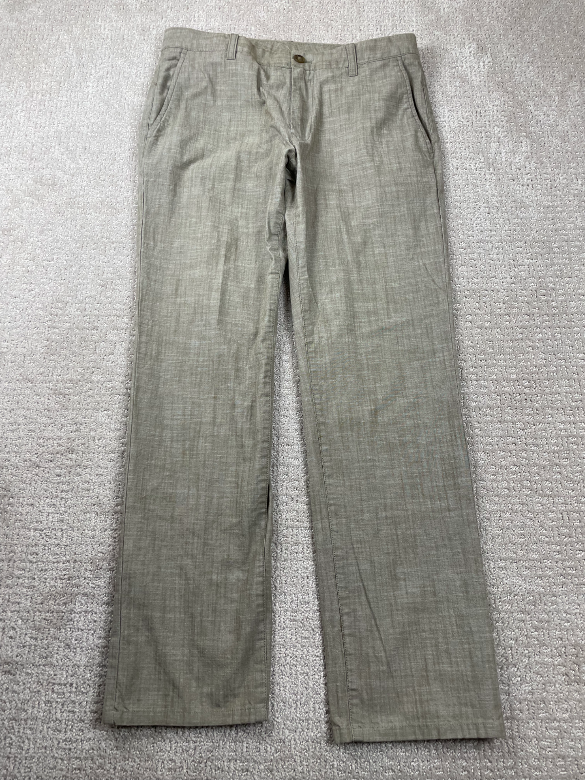 Bonobos Pants Mens Size 31x30 Khaki Linen Straight Leg Lightweight Dress Trouser