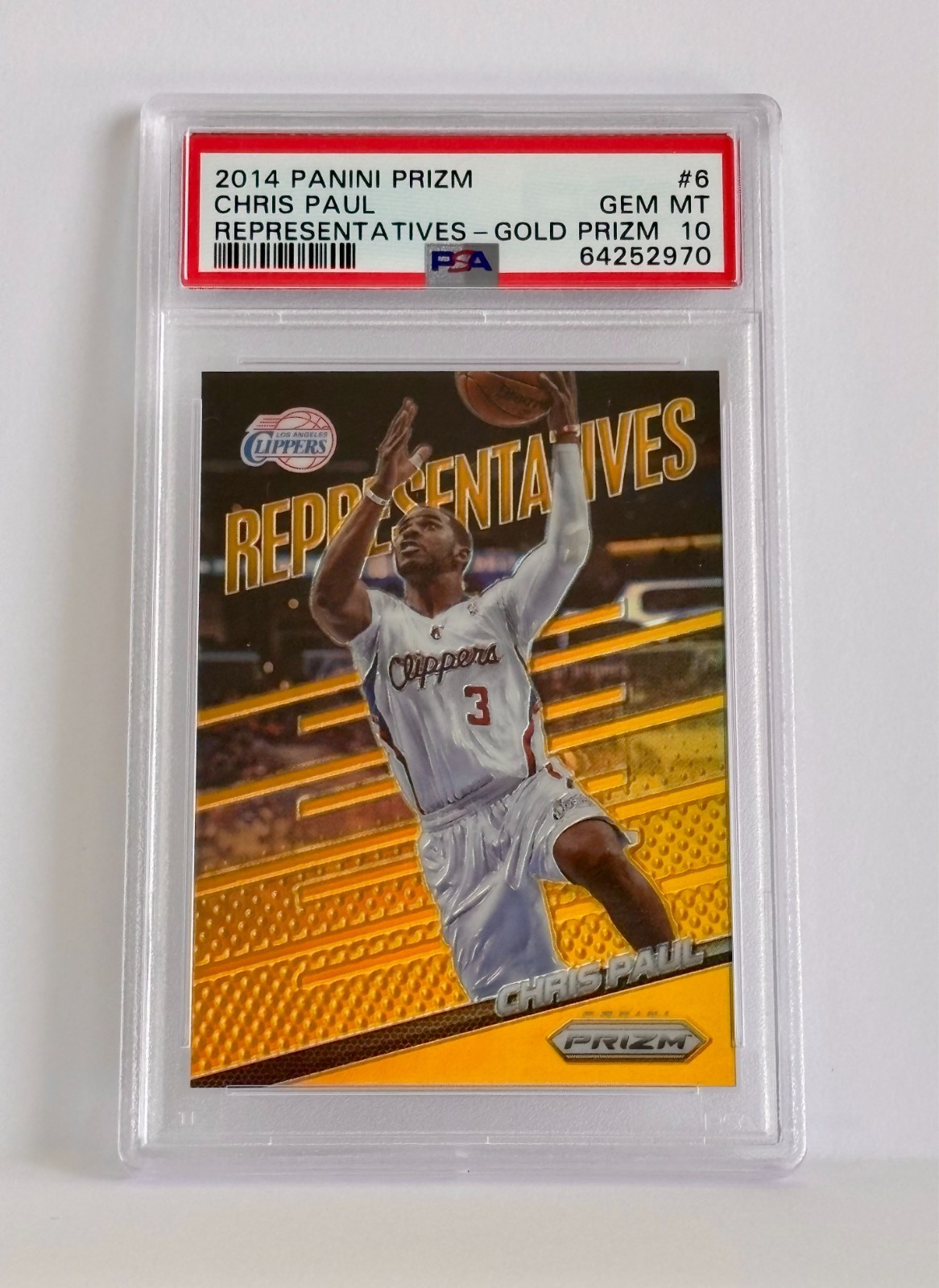 2014-15 Panini Prizm Chris Paul Representatives Gold Prizm /10 PSA 10 GEM MINT
