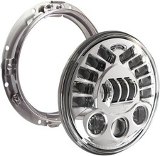 J.w. Speaker 8790 Adaptive 2 Led Headlight With Mounting Ring 7 Chrome 0555061