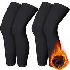 Skylety 4 Pcs Cycling Compression Leg Warmers Full Length Leg Sleeve Thermal ...