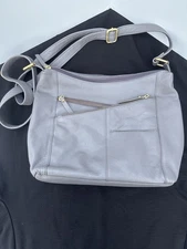 Great American Leatherworks Women’s Gray Crossbody Purse, Adj Strap, Preowned