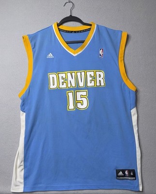 Adidas Carmelo Anthony Denver Nuggets Basketball Jersey Men's XL Blue #15