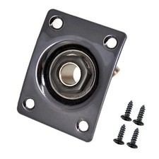 Square Metal 1/4 Output Jack Plate for Electric Guitar Bass - Black