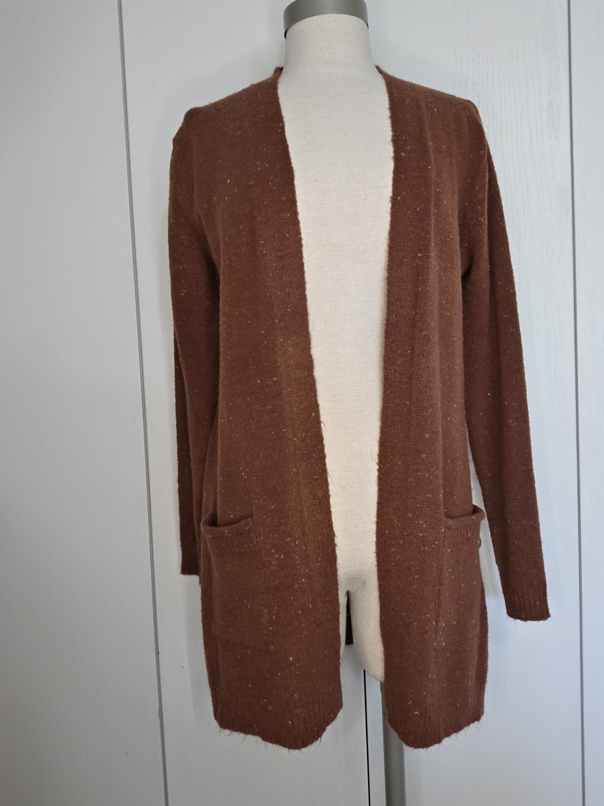 Women's Love Ellie Rust Cardigan With Colorful Speckles Size Small