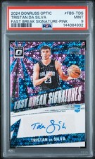 Tristan Da Silva 2024 Panini Donruss Optic Fast Break Auto Pink /25 PSA 9