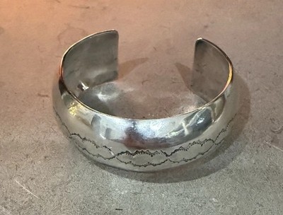 Marvin Thompson Navajo Sterling Silver Heavy 49 Grams Cuff, Signed MT